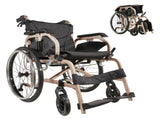 Aluminum Foldable Lightweight Adult Wheelchair, New Square Tube Design, 18" Seat with Front and Rear W3121P297482
