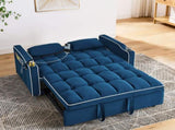55.51 inch versatile foldable sofa bed in 3 lengths, modern sofa sofa sofa velvet pull-out bed, W2353P205655