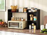 Black Desktop Bookshelf for 27''/68.58cm Monitor, 93.9825.4073.66cm Engineered Wood Desk Hutch 43086340