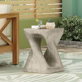 MGO Twist Shape Side Table, Wood-like texture, Grey Color N770P212233G