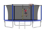 10FT Trampoline for Kids, Basketball Hoop and Ladder, Outdoor Kids Trampoline with Safety K1163P147163