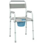 ZUN Grey multi-functional portable toilet chair with adjustable height 05796679