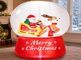 6FT Christmas Inflatable Snow Globe with Reindeer Pulling Santa, Snowfall-Style Design, 5 LED 37392157