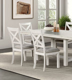 Rustic White Oak Farmhouse 2pcs Dining Chairs Cross Back Wooden Cushion Seat Kitchen Dining Room B011P326226