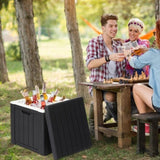 10 Gallon Cooler Side Table, Portable Ice Chest with Built-in Handle, Multifunctional Ice Cooler 42415193