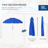 ZUN Outdoor beach umbrella-Sapphire Blue （Prohibited by WalMart） 00404610