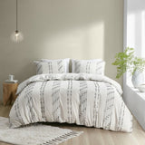 King/Cal King 3 Piece Cotton Jacquard Duvet Cover Set B03596506