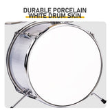 14"x10" 5-Pieces Junior Kids Drum Set Kit Pedal Drum Stick Wrench Drum Stool Silver 96527126