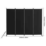 4 Panel Room Dividers, Foldable Privacy Screens, Cloth Segregation Panels for Workspace, Bedroom, 83353896