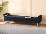 67.91"Wide Velvet Storage Soft Bench with Armrests for Living Room, Entryway and Bedroom. Black W3118P272641