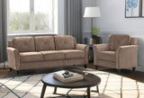 Fashionable living room sofa for 2 people, Brown velvet fabric W1927P171000