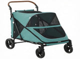 66 LBS Capacity Teal Pet Stroller for Large Dogs, All-Terrain Spring Suspension, 8-Position 98485248