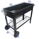 Mobile Metal Raised Garden Bed Cart with Legs, Elevated Tall Planter Box with Wheels for Outdoor 71541257