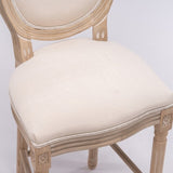 French Country Wooden Barstools With Upholstered Seating , Beige and Natural ,Set of 2 W162290983