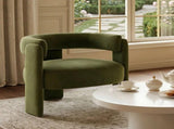 Accent Chair Living Room, Velvet Comfy Single Sofa Chair Mid-Century Modern Armchair Wooden Legs 68576006
