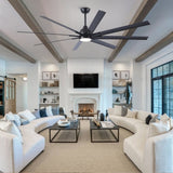 84 In Super Large Black Ceiling Fan with Remote Control 8 Blades W1367P307912