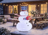 6FT Snowman with Auto-Opening Gift Box, 200 White Lights, Expandable Fabric Christmas Decor, US Plug 12259912