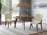 Dellers Mid-Century Modern Upholstered Dining Chairs in Oatmeal with Dark Brown Solid Wood Legs B127P495084