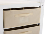 Wooden Frame Removable Top White Painted Pine Children's Cot with 3 Fabric Drawers 1 Fabric Bag 83557884