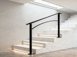 Handrails for Outdoor Steps, Fit 1 or 3 Steps Outdoor Stair Railing, Black Wrought Iron Handrail, W2286P386945