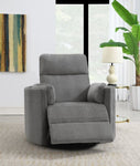 ZUN ACME Sagen Glider Recliner w/Swivel, Charcoal Chenille LV01879