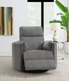 ZUN ACME Sagen Glider Recliner w/Swivel, Charcoal Chenille LV01879