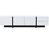 ON-TREND White & Black Contemporary Rectangle Design TV Stand, Unique Style TV WF300852AAK