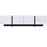 ZUN ON-TREND White & Black Contemporary Rectangle Design TV Stand, Unique Style TV WF300852AAK