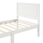 ZUN Wood Platform Bed Twin Bed Frame Mattress Foundation with Headboard and Wood Slat Support 26798569