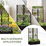 ZUN Wicker Trellis Planter, Outdoor Raised Garden Bed with Drainage Holes, Free-Standing Trellis Planter 49413812