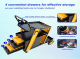 Multi-function welder trolley, MIG TIG ARC plasma cutter storage tank with 2 safety chains, portable 64948607