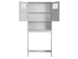 2-Door 3-Tier Toilet Cabinet MDF Melamine-Faced Bathroom Vanity 23.23*8.66*66.93in Grey 44440316