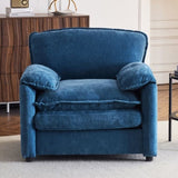38" Oversized Chenille Lounge Chair - Plush Reading Armchair with Thick Comfort Cushions, High Back W1829P265020