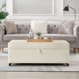 Modern Large Comfort Sofa Ottoman with Storage, Modular Sectional Storage Ottoman With Wheels For W2186P178507