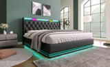 King size Upholstered, 360 surround LED function, Buttons/Apps/Remote Control, hydraulic storage N736P188808B