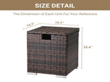 40*40*57cm Iron Frame Gas Bottle Storage Rattan Side Table Brown Gradient 66729622