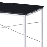 ZUN Black and Chrome Writing Desk with Sled Base B062P184567