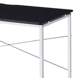 Black and Chrome Writing Desk with Sled Base B062P184567