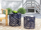 Metal S/2 end table 73604.00NBLU