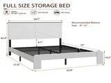 Full Bed Frame Headboard , Wood Platform Bed Frame , Noise Free,No Box Spring Needed and Easy W636P305736
