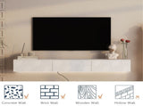Floating TV Stand Wall Mounted with 16 Color LEDs,67" Modern TV Stand, Floating TV Cabinet W1321P307882