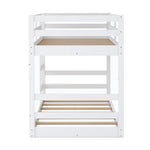 ZUN Twin Over Twin Bunk Bed with Ladder, White（OLD SKUWF282787AAK） WF286326AAK