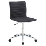 Black and Chrome Armless Office Chair with Casters B062P153794