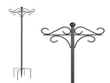 Shepherds Hook for Outdoor, 5-Prong Base Adjustable Height Garden Hook with Dual Sided Hooks, Sturdy 35830695