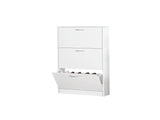 Shoe Cabinet for Entryway, White Narrow Shoe Storage Cabinet Flip Down Shoe Rack Wood 3 Tier Shoe 58259899