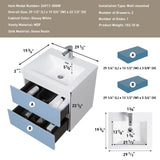 30" Floating Bathroom Vanity with Sink, Modern Wall-Mounted Bathroom Storage Vanity Cabinet with W1573P152684