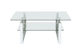 ZUN W 39.4" X D 19.7 " X H 17.7" Transparent tempered glass coffee table, coffee table 05193550