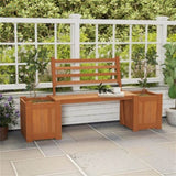 Garden Bench with Planter Boxes - Hardwood Build , Displays Faux Trees/Potted 85862881