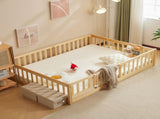 Fence with door and decking, natural wood color, painted surface, pine wood, Queen children's 90863553
