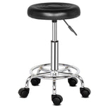 ZUN Round Stool with Lines Rotation Bar Stool Black 95601497